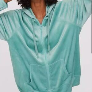 Aerie After Party Full Zip Velour Oversized Jacket Size Large